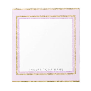 Crystal Pink and Gold Notepad 5.5" x 6"