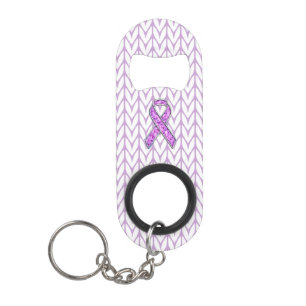 Crystal Pink Ribbon Awareness Knitting Mini Bottle Opener