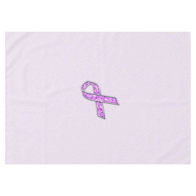 Crystal Pink Ribbon Awareness Knitting Tablecloth (Front (Horizontal))