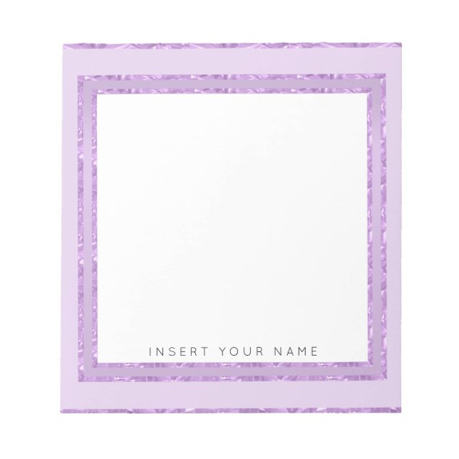 Crystal Purple Personalised Notepad 5.5" x 6" (Front)