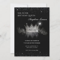 Crystal Queen Crown birthdya Invitation