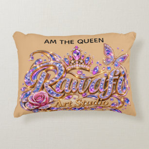 Crystal Queen Pink Floral Elegance Accent Pillow