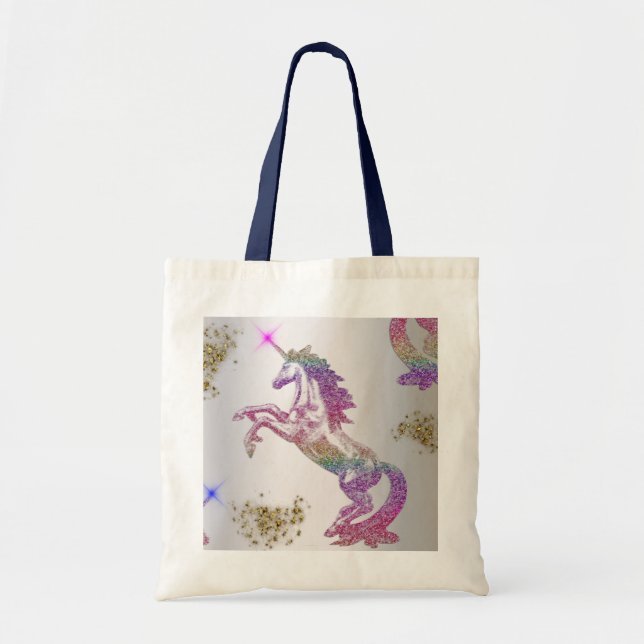 Crystal Rainbow Unicorn Tote Bag (Front)
