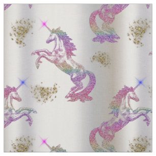 Crystal Rainbow Unicorns Fabric