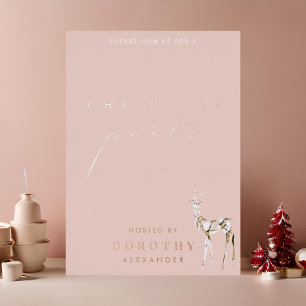 Crystal Reindeer Foil Noël Invitation