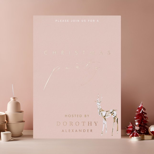 Crystal Reindeer Foil Noël Invitation (Créateur téléchargé)