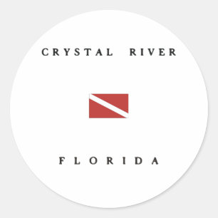 Crystal River Florida Scuba Dive Flag Classic Round Sticker