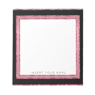 Crystal Rose Gold and Black Notepad 5.5" x 6"