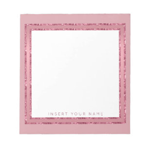 Crystal Rose Gold Personalized Notepad 5.5" x 6"