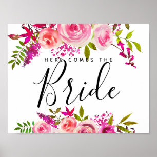 crystal roses here comes the bride poster