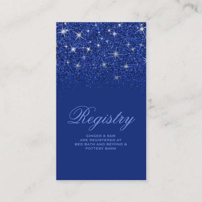 Crystal Sapphire Parties scintillant Mariage carte (Devant)