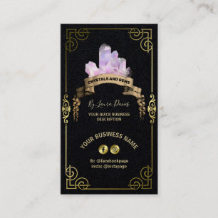 Crystal Shop Carte de visite Noir Et Or