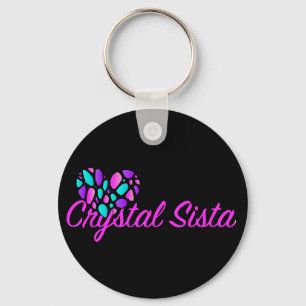 Crystal Sista Keychain Hot Pink
