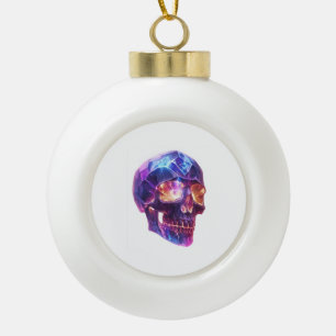 Crystal Skull Entity Ceramic Ball Christmas Ornament
