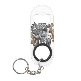 Crystal Skull Mandala Keychain Bottle Opener
