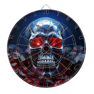 Crystal Skull with Ruby Red Eyes Dartboard