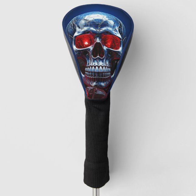 Crystal Skull with Ruby Red Eyes Golf Head Cover (Front)