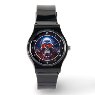 Crystal Skull with Ruby Red Eyes Watch