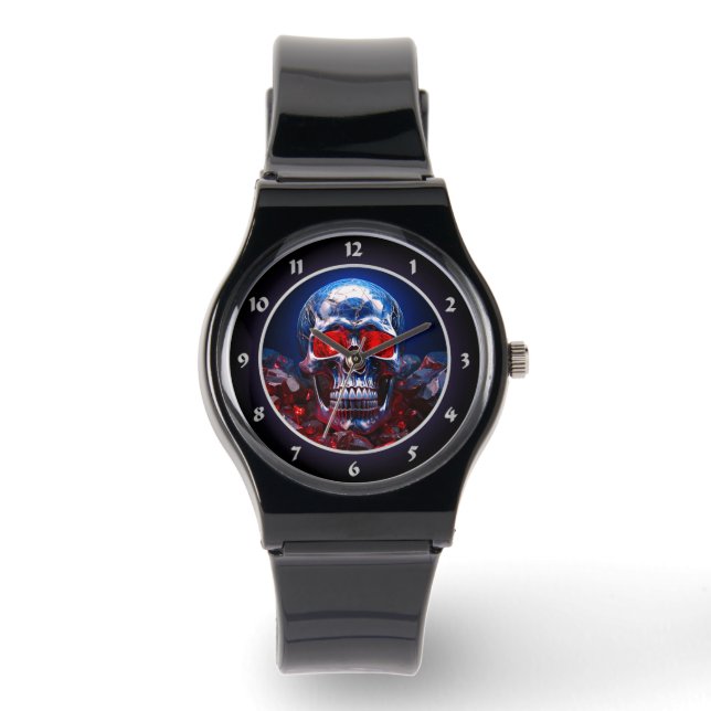 Crystal Skull with Ruby Red Eyes Watch (Front)