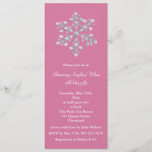 Crystal Snowflake Baby Shower Invitation (pink)