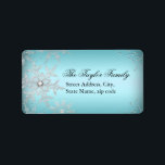 Crystal Snowflake Blue Christmas Address Labels<br><div class="desc">Blue Christmas Address Labels. Elegant Crystal Snowflakes. Please Note: All flat images!</div>