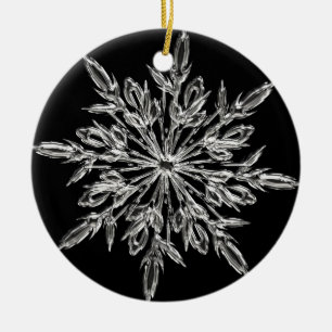 Crystal snowflake ceramic ornament