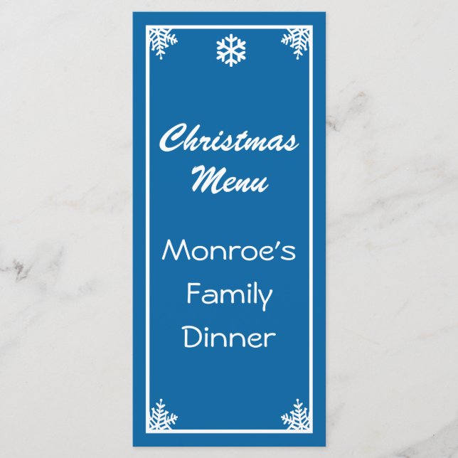 Crystal Snowflake Christmas Menu (Front)