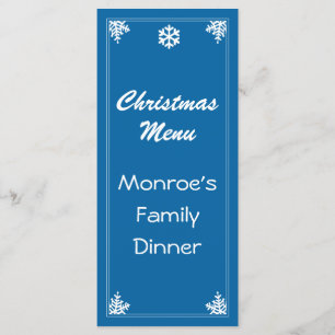 Crystal Snowflake Christmas Menu