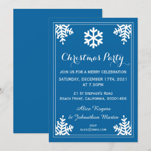 Crystal Snowflake Fête de Noël Invitation