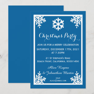 Crystal Snowflake Fête de Noël Invitation