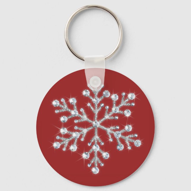 Crystal Snowflake Keychain (red) (Front)