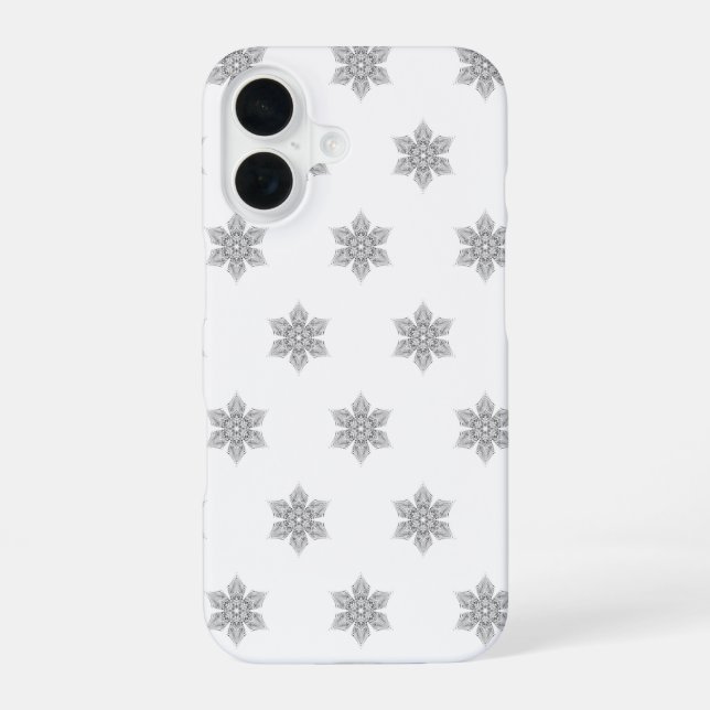 Crystal Snowflake pattern -  iPhone 16 Case (Back)