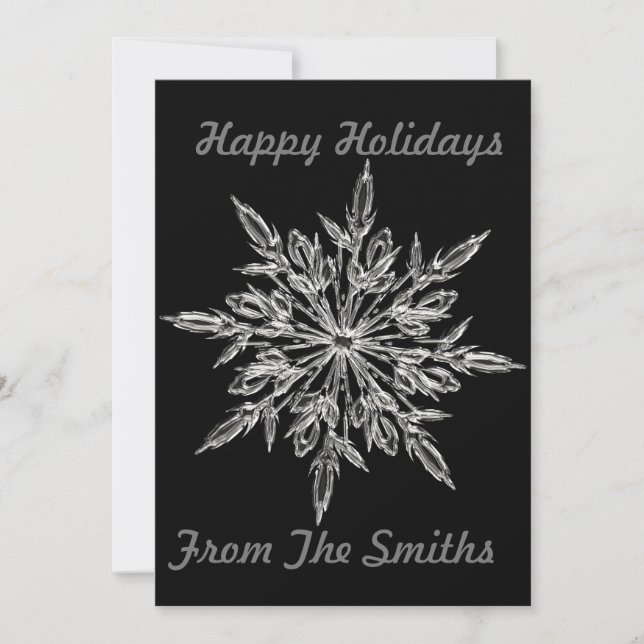 CRYSTAL SNOWFLAKE PERSONALIZED HOLIDAY CARD (Front)