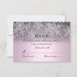 Crystal Snowflake Pink Winter RSVP