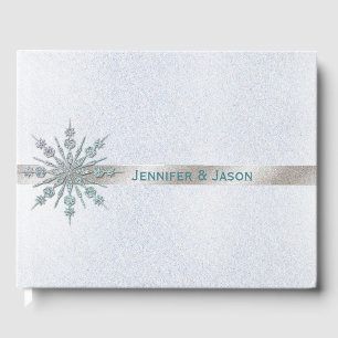 Crystal Snowflake Winter Wedding Guest Book