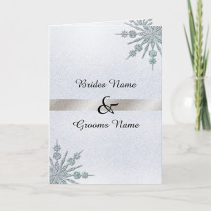 Crystal Snowflakes Invitation pliée Mariage