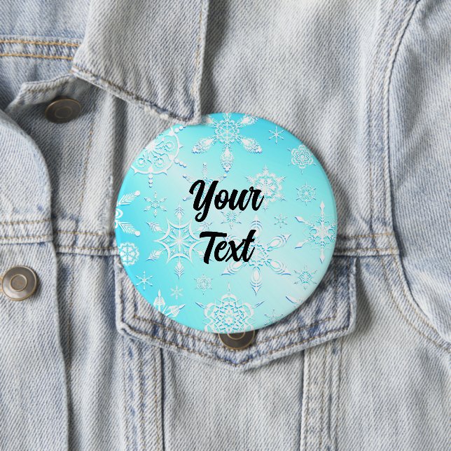 Crystal Snowflakes Pattern 4 Inch Round Button (In Situ)
