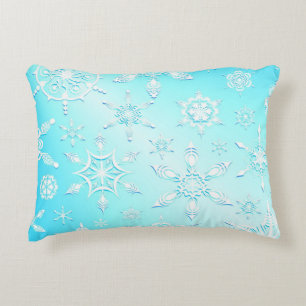 Crystal Snowflakes Pattern Accent Pillow