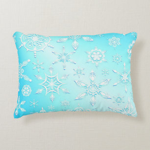 Crystal Snowflakes Pattern Accent Pillow