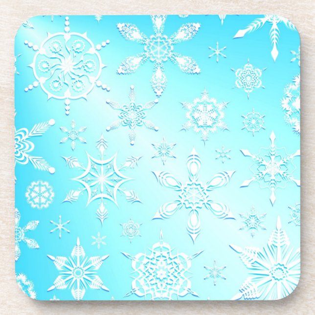 Crystal Snowflakes Pattern Coaster (Front)