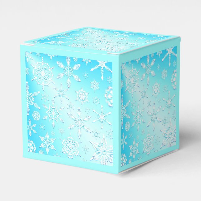 Crystal Snowflakes Pattern Favor Box (Front Side)