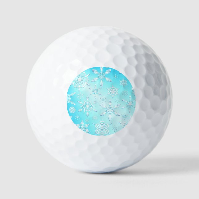 Crystal Snowflakes Pattern Golf Balls (Front)