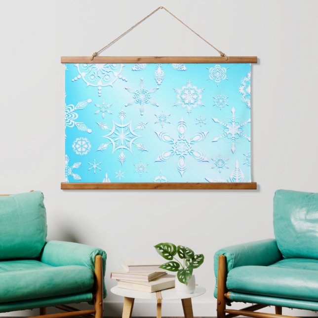 Crystal Snowflakes Pattern Hanging Tapestry (Living Room)