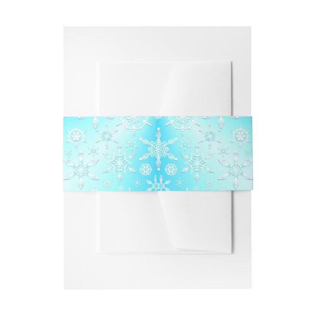 Crystal Snowflakes Pattern Invitation Belly Band (Front Example)
