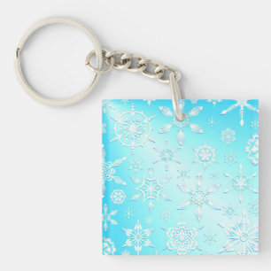 Crystal Snowflakes Pattern Keychain