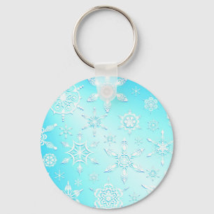 Crystal Snowflakes Pattern Keychain
