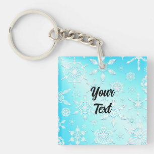 Crystal Snowflakes Pattern Keychain
