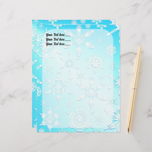 Crystal Snowflakes Pattern Letterhead (Front/Back In Situ)