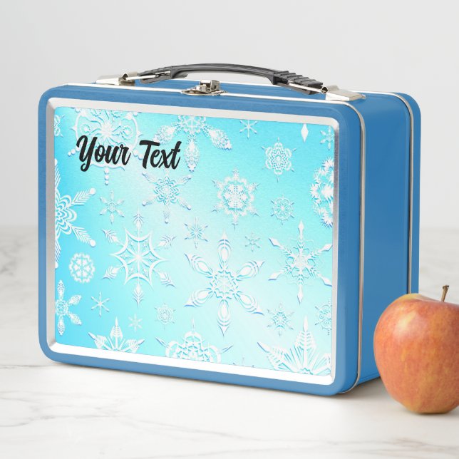 Crystal Snowflakes Pattern Metal Lunch Box (In Situ)