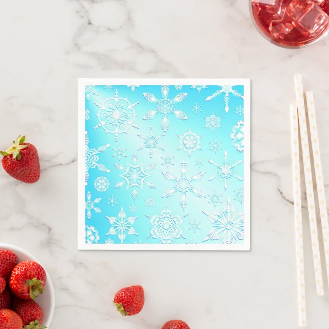 Crystal Snowflakes Pattern Napkin (Insitu)